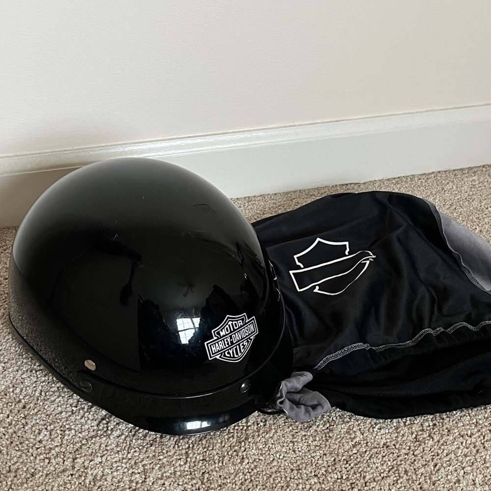 Motorcycle Official Harley-Davidson DOT approved women’s  Glossy Black Helmet XS